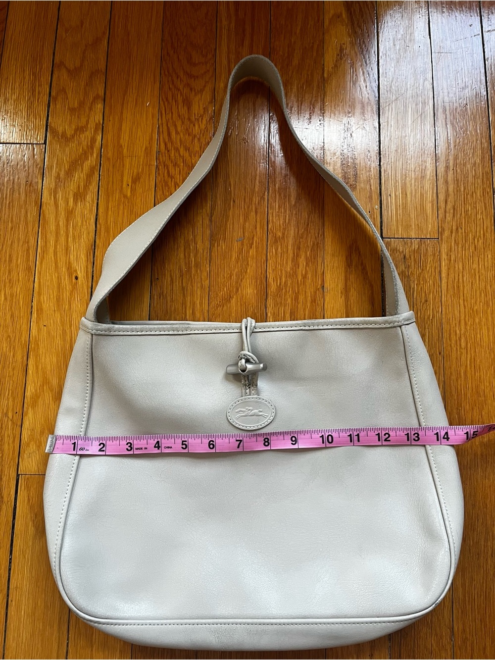 Longchamp Cream Leather Shoulder Bag - Picture 4 of 7
